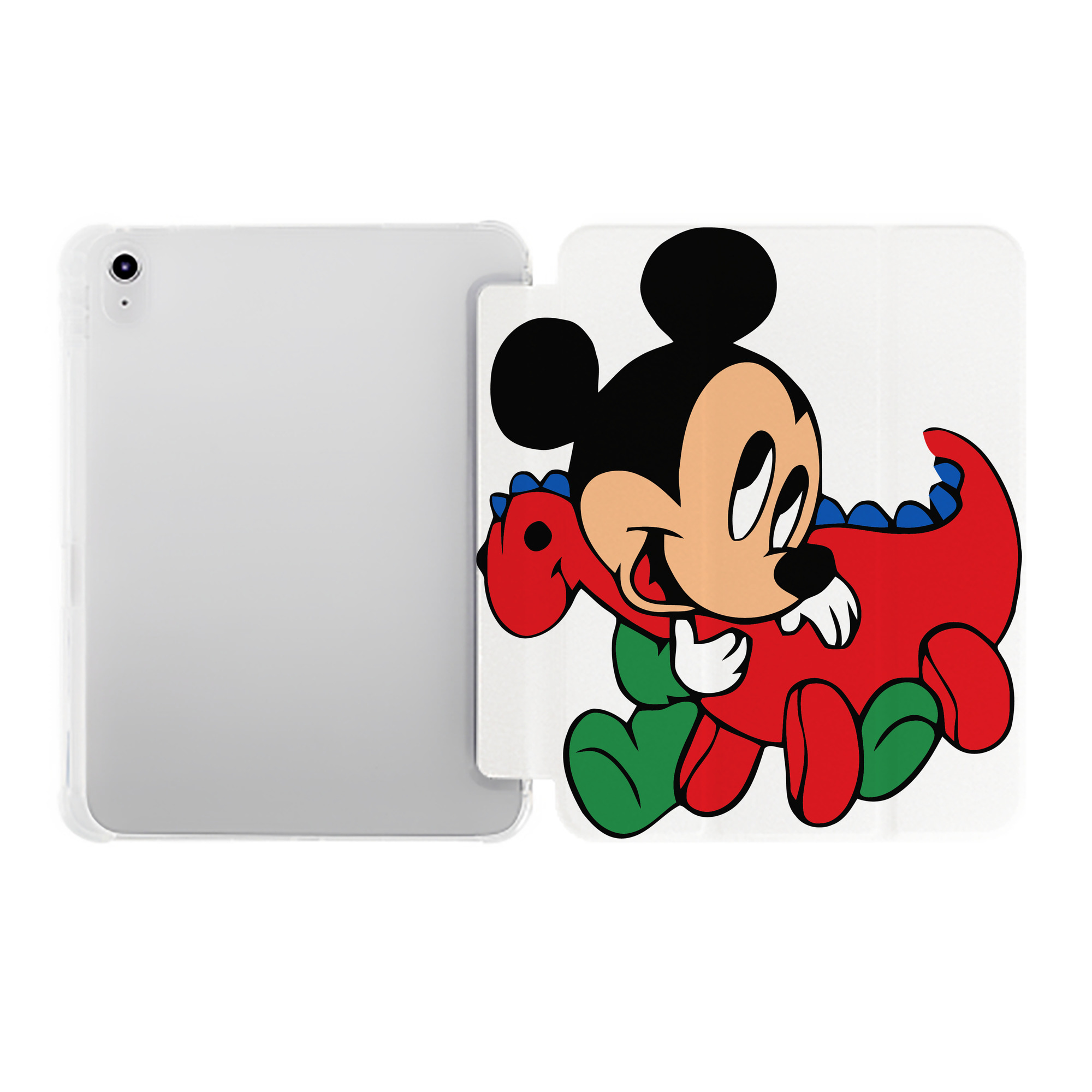 （画像用） ミッキーマウス Mickey Mouse IPad ケース ペン収納付き 三つ折りスタンド PUレザー×シリコン 対応機種9.5/10.5/10.9インチ